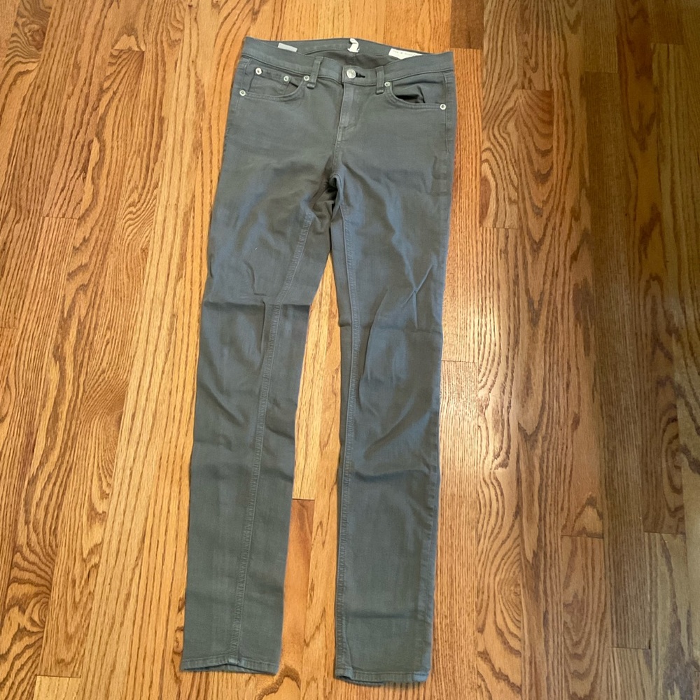 Rag & Bone Jeans, Grey, Mid Rise, Skinny, 5-Pocket, With Stretch, Size 26